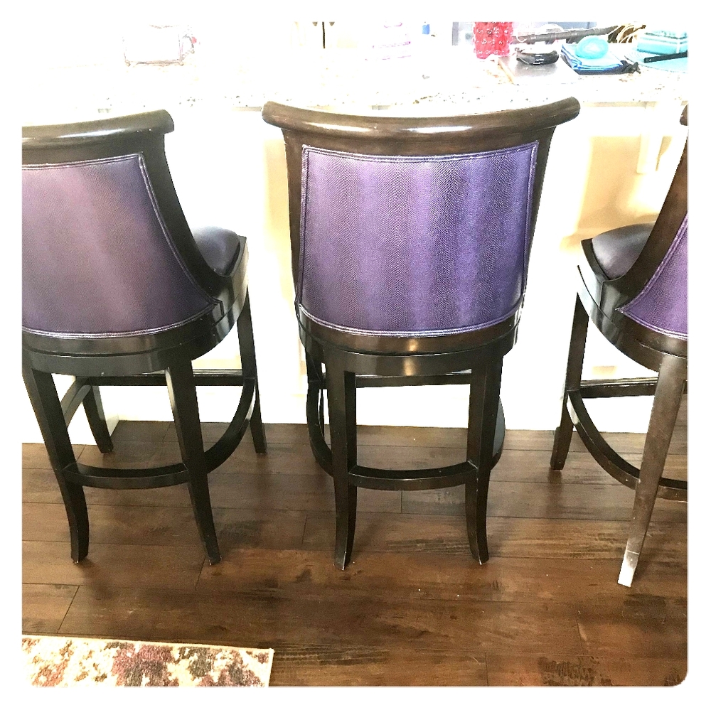 29 inch Dark Mauve Swivel Cushioned Bar Chairs